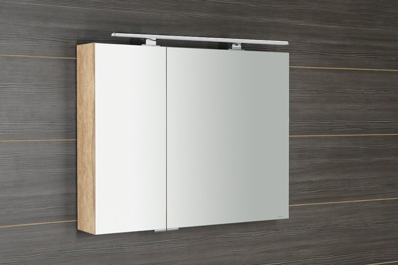 MIRRÓ galerka s LED osvětlením, 90x70x16cm, dub alabama MC090-0022