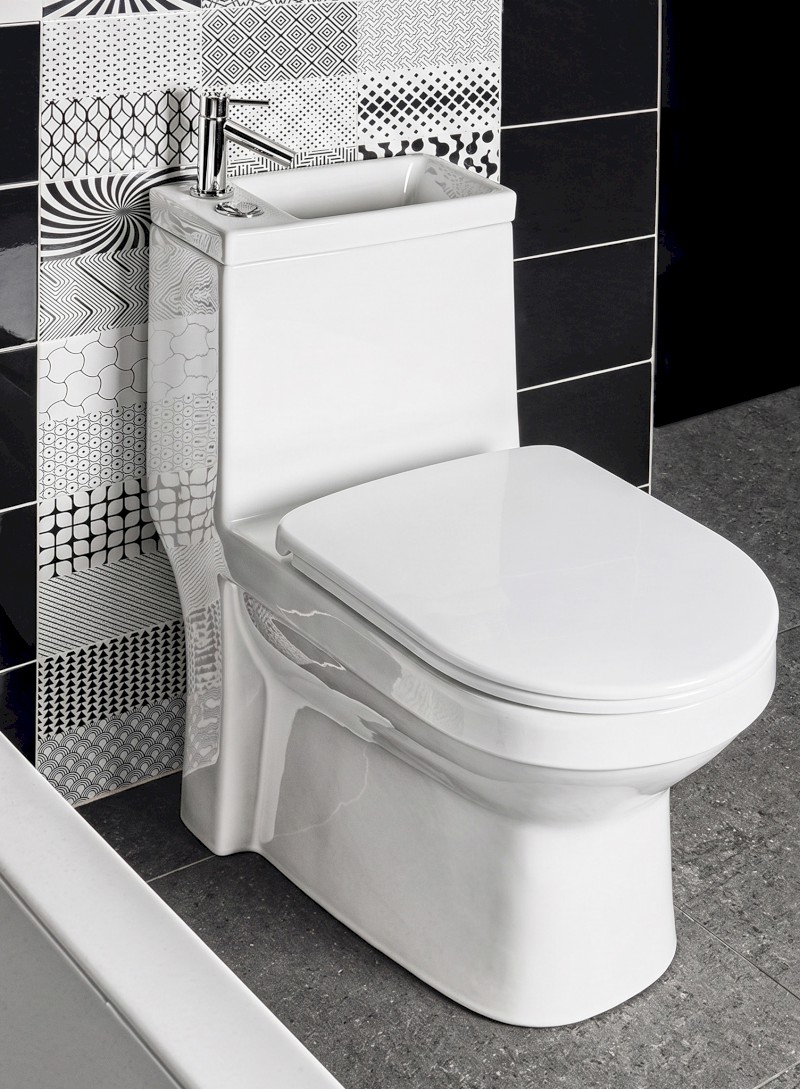 HYGIE WC kombi s umývátkem, spodní/zadní odpad, bílá PB104W