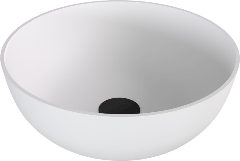 BANERA ROUND umyvadlo na desku, litý mramor, průměr 39cm, bílá mat 14337MAT