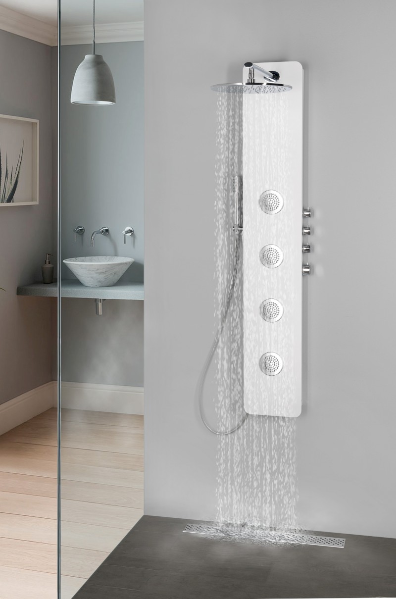 SPIRIT ROUND termostatický sprchový panel 250x1550mm, bílá 71151