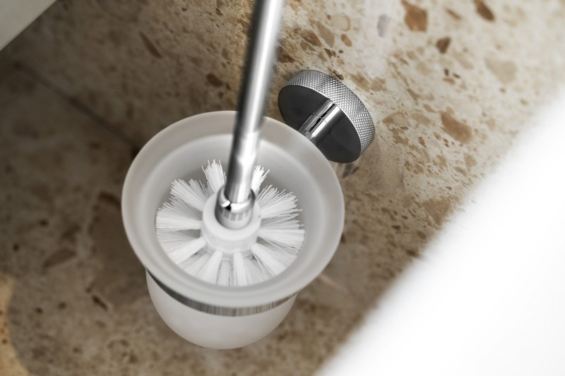 LARISSA WC štětka závěsná, mléčné sklo, chrom WS008