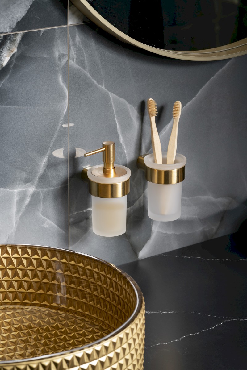 PIRENEI sklenka, mléčné sklo, zlato mat PI1088