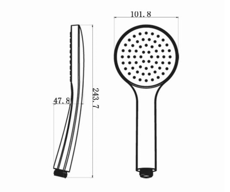 Ruční sprcha, průměr 102mm, ABS/černá mat SK736