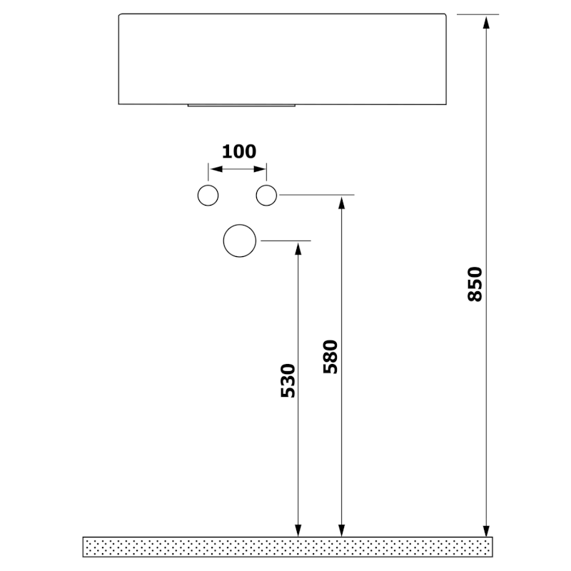AMAROK umývátko, litý mramor, 40x22cm, baterie vpravo, bílá AR500