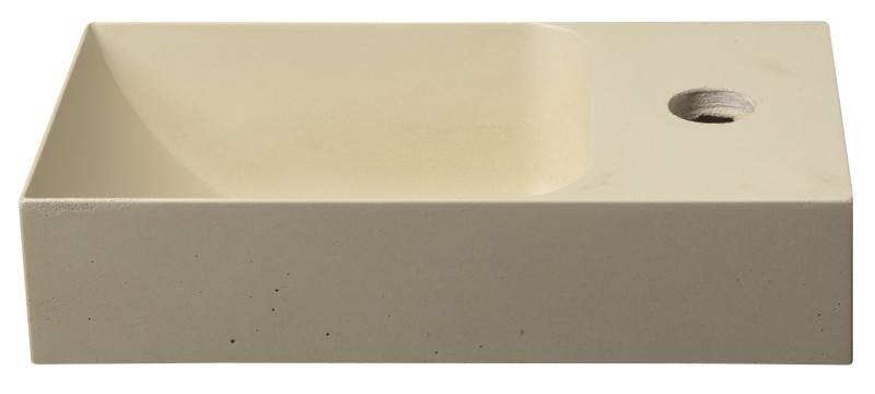 PICCOLINO betonové umývátko 30,8x17cm, baterie vpravo, žlutá mat PK30522