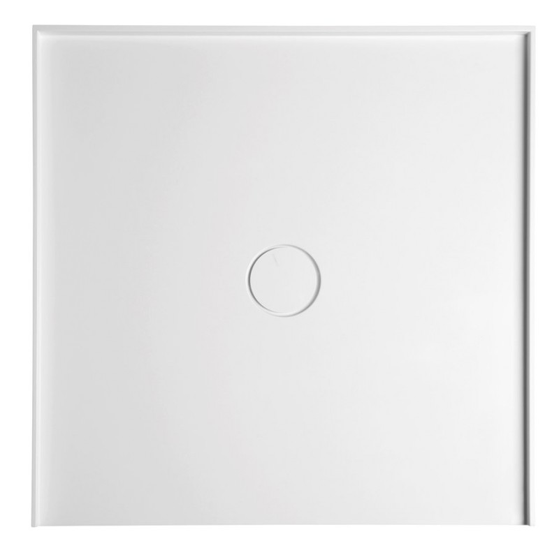 MIRAI sprchová vanička z litého mramoru do niky, 90x90x1,8cm, bílá 73185