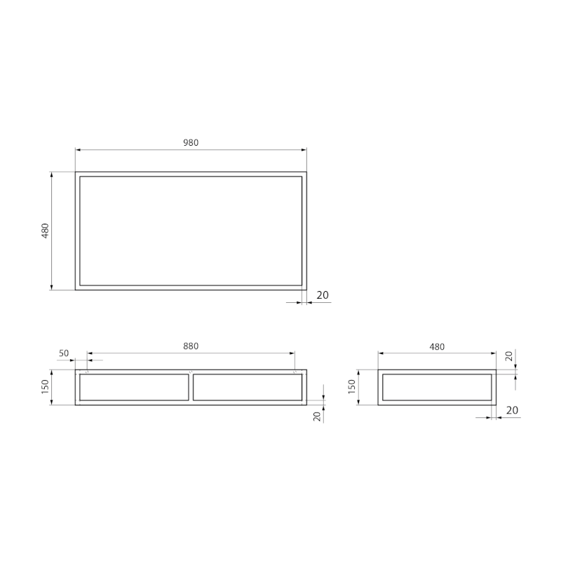 ALTACERAMICA konstrukce pod desku 100cm, bílá mat AC409