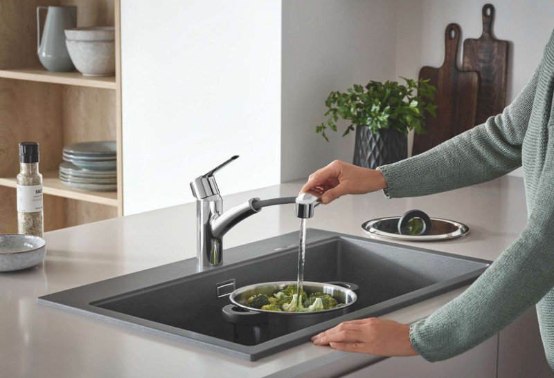 QuickFix Start Dřezová baterie s výsuvnou sprškou, chrom GROHE 30531001
