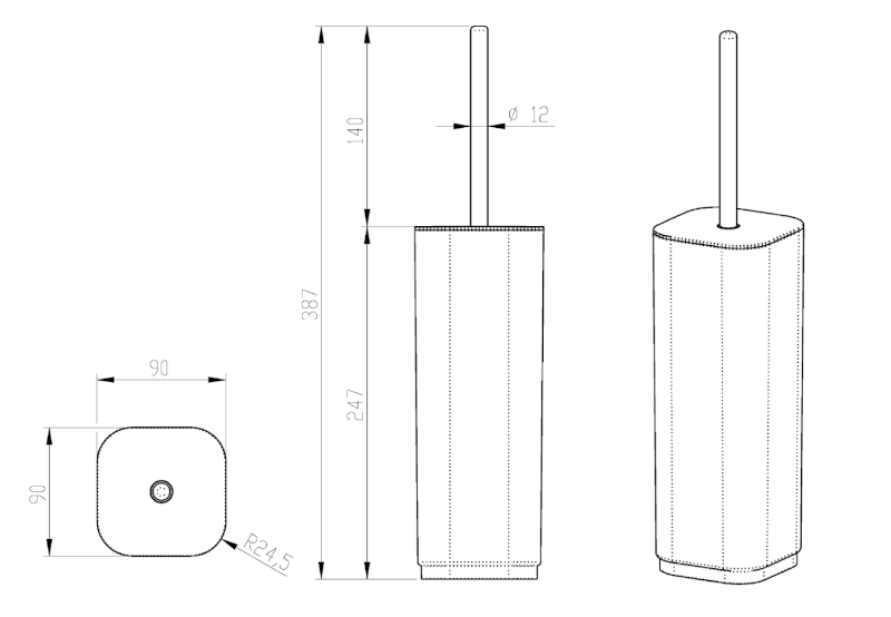 SEVENTY WC štětka na postavení, béžová 633466