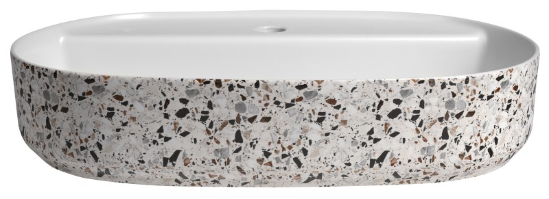INFINITY OVAL keramické umyvadlo na desku, 60x40cm, terrazzo 10NF65060-2L-TRZ