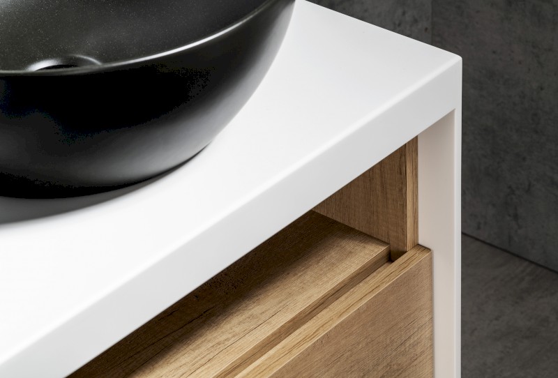 VIERA umyvadlová skříňka 120x44x50cm, bílá mat/dub Alabama VA120-2222