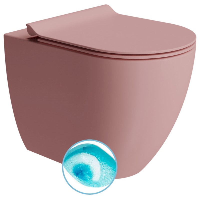 PURA WC mísa stojící, Swirlflush, 36x55cm, spodní/zadní odpad, blush dual-mat 889024