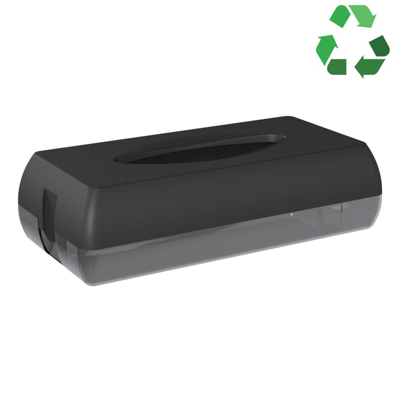 ECOLORED zásobník na papírové kapesníky, 27x13x7cm, ABS, Soft Touch, černá mat A68700VB