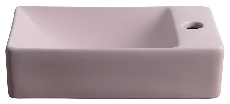 MARGITHA keramické umývátko 38x22cm, otvor pro baterii vpravo, růžová MGT38222