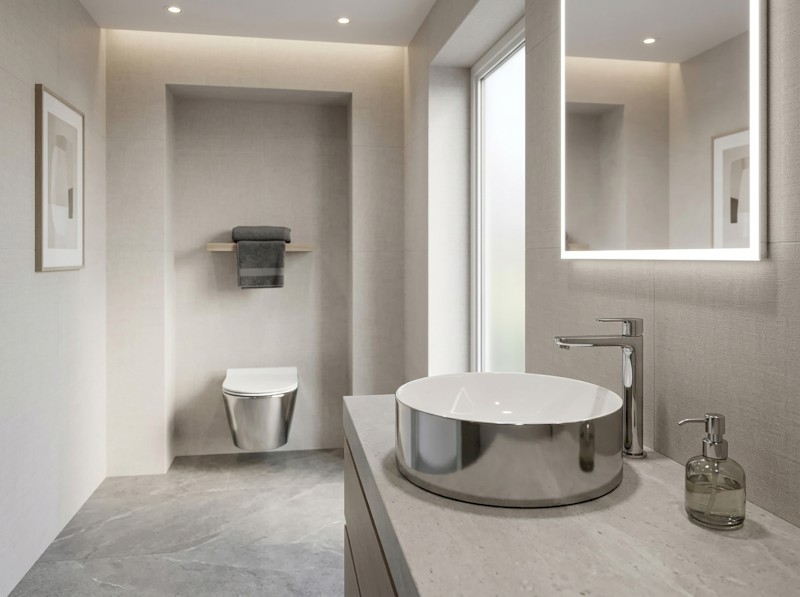KUBE X závěsná WC mísa GeniusFlush, 36x55cm, bílá/stříbrná 941355