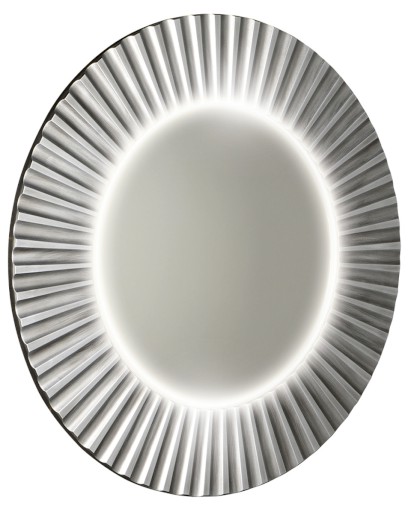 PRIDE STRIP kulaté zrcadlo s LED osvětlením v rámu ø 75cm, stříbrná PD752
