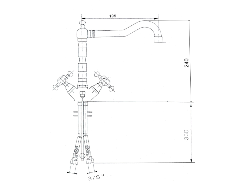 ANTEA stojánková dřezová baterie s retro hubicí, zlato 3125