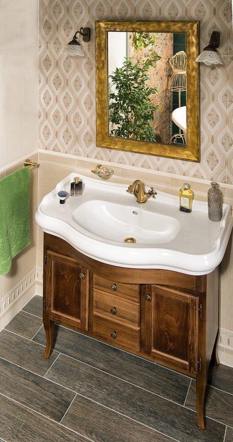 ANTEA stojánková umyvadlová baterie vysoká s výpustí, bronz 3276