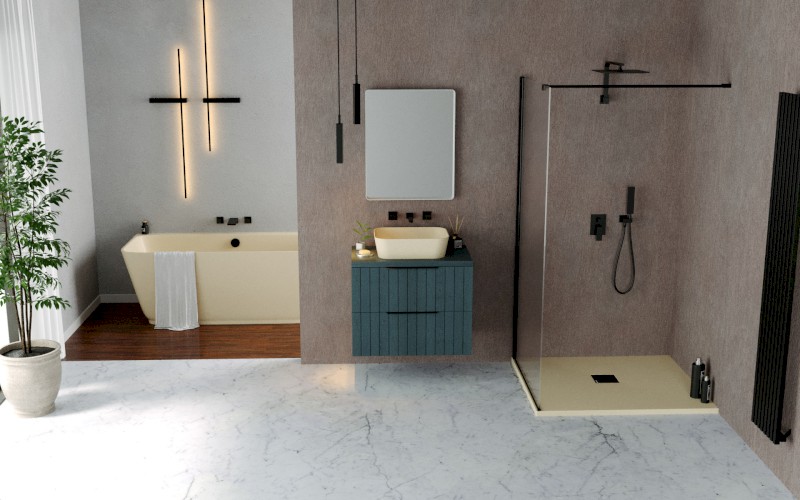 FLEXIA vanička z litého mramoru s možností úpravy rozměru, 110x100cm, béžová mat 72922.81