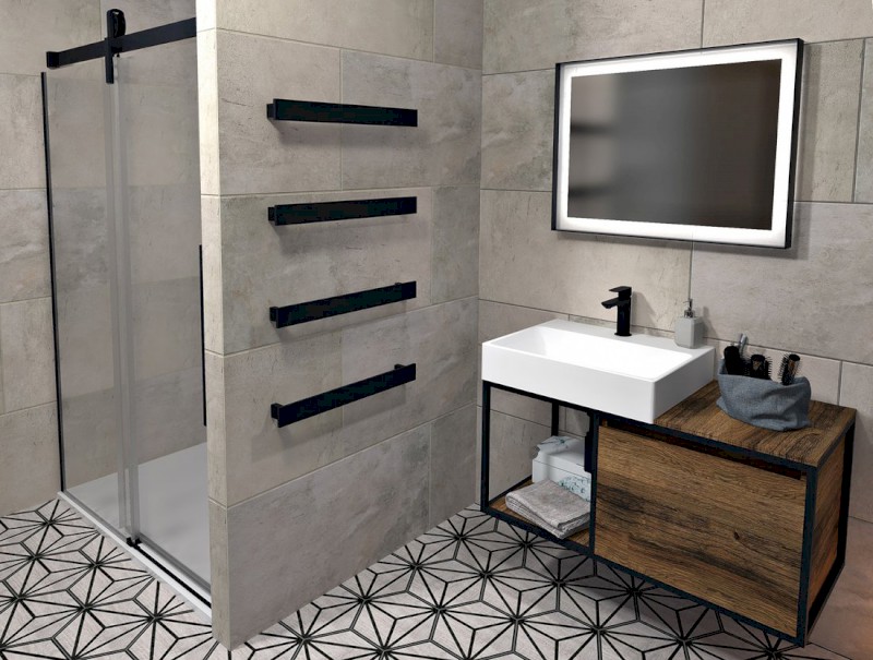 PATRON sušák osušky, 600x60mm, černá mat PX064