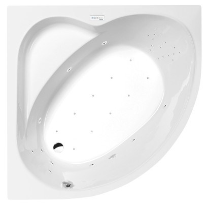 SIRIUS hydromasážní vana, 130x130x43cm, Highline Hydro-Air, chrom 49111.6010