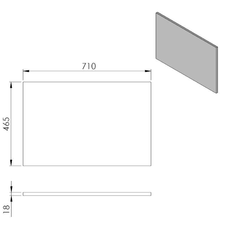 Deska DTDL 71x1,8x46,5cm, dub Alabama CR071-2222