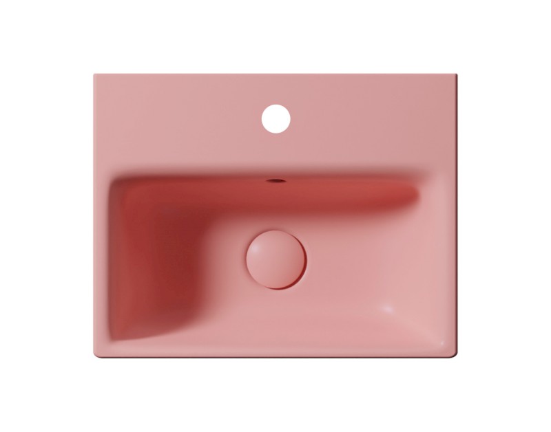 NUBES keramické umývátko 40x32cm, broušená spodní hrana, blush mat 96849124