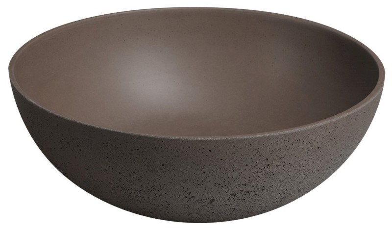 FORMIGO betonové umyvadlo na desku, Ø 39cm, tmavě hnědá mat FG315