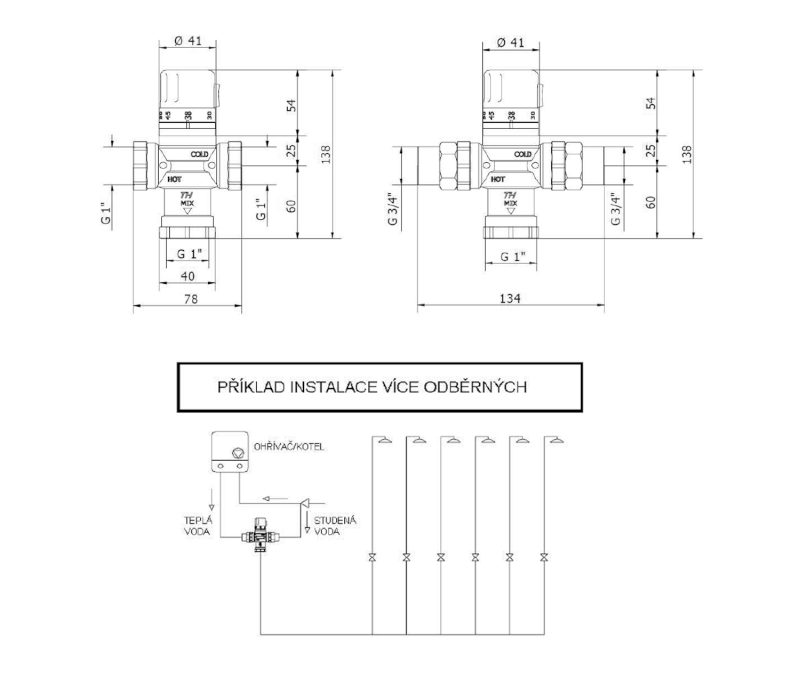 Termostatický regulátor teploty vody, 1