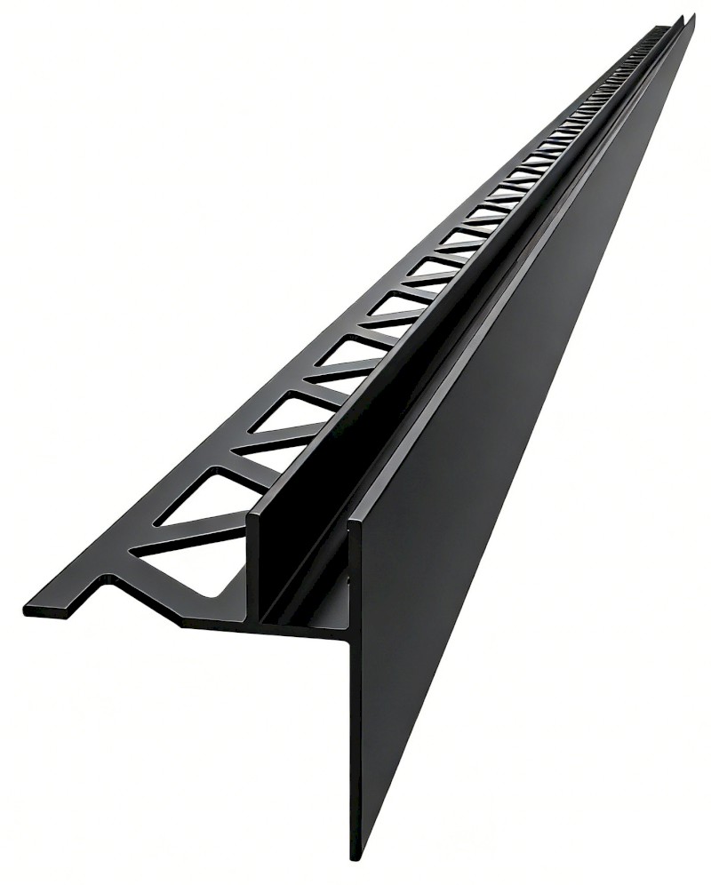 ARCHITEX sada pro uchycení skla podlaha-stěna se spádovou lištou, 1615x2105mm, pravá, černá mat AX2116BR