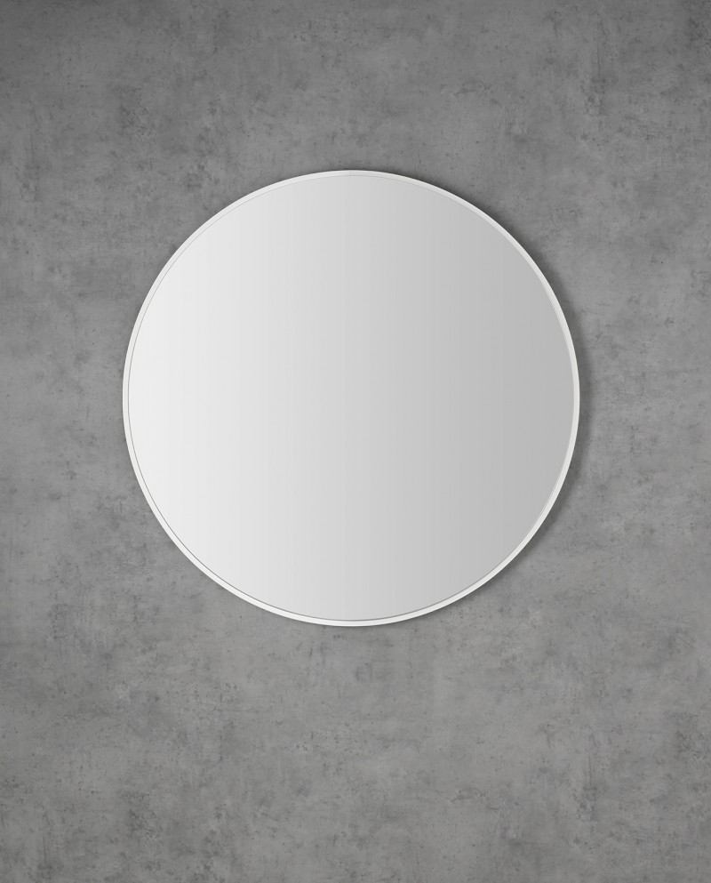 NOTION SLIM kulaté zrcadlo v rámu ø 60cm, bílá mat NT600W