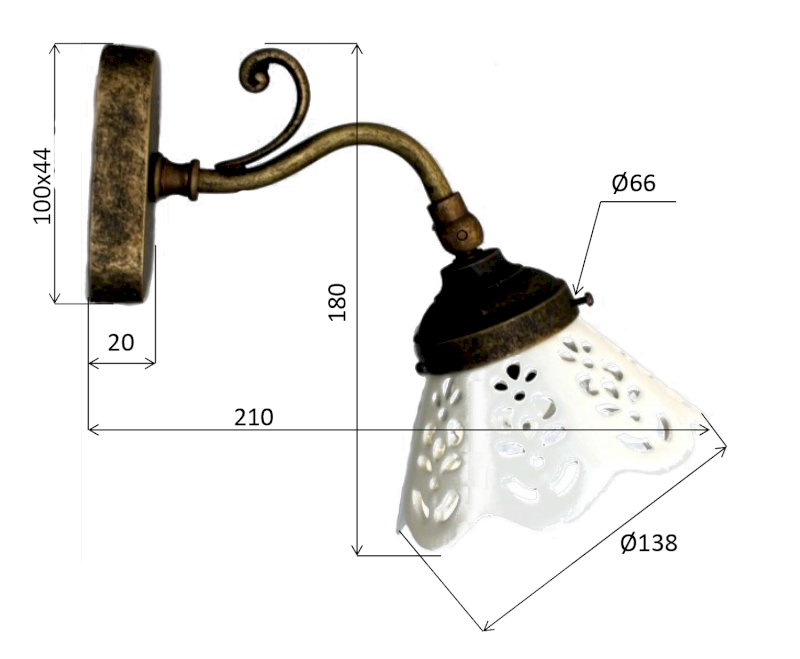 BARI svítidlo E14, 40W, 230V, keramické stínítko, IP21, bronz MC811
