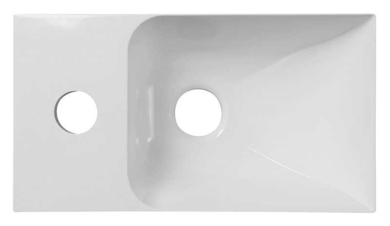 PICCOLINO umývátko 30,8x17cm, litý mramor, baterie vlevo, bílá PK300