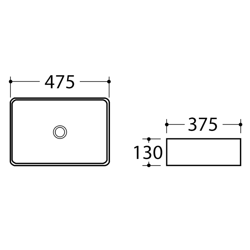 DALMA keramické umyvadlo na desku, 48x38 cm, carrara MM517