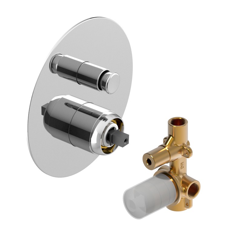 ULTRAMIX tělo podomítkové sprchové baterie, 2 výstupy, chrom UT042-1