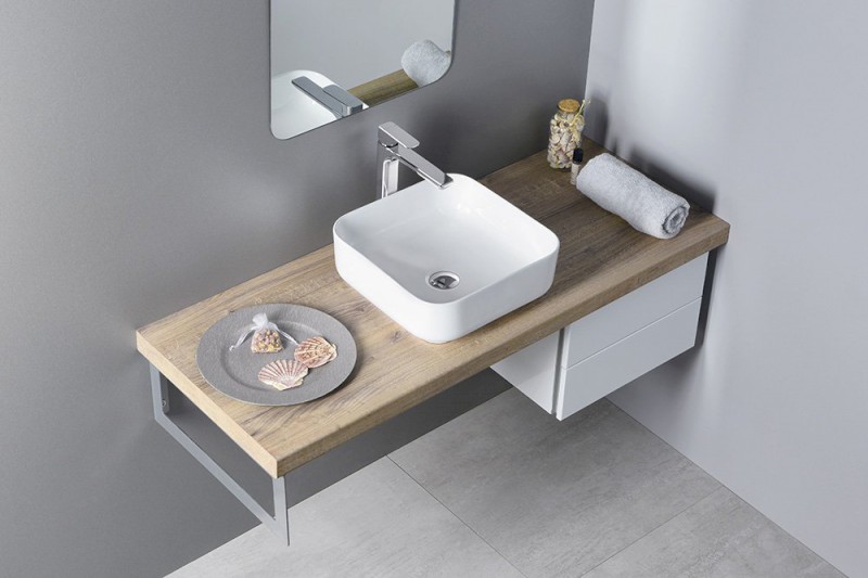 PRATA keramické umyvadlo na desku, 39,5x39,5cm, bílá AR423