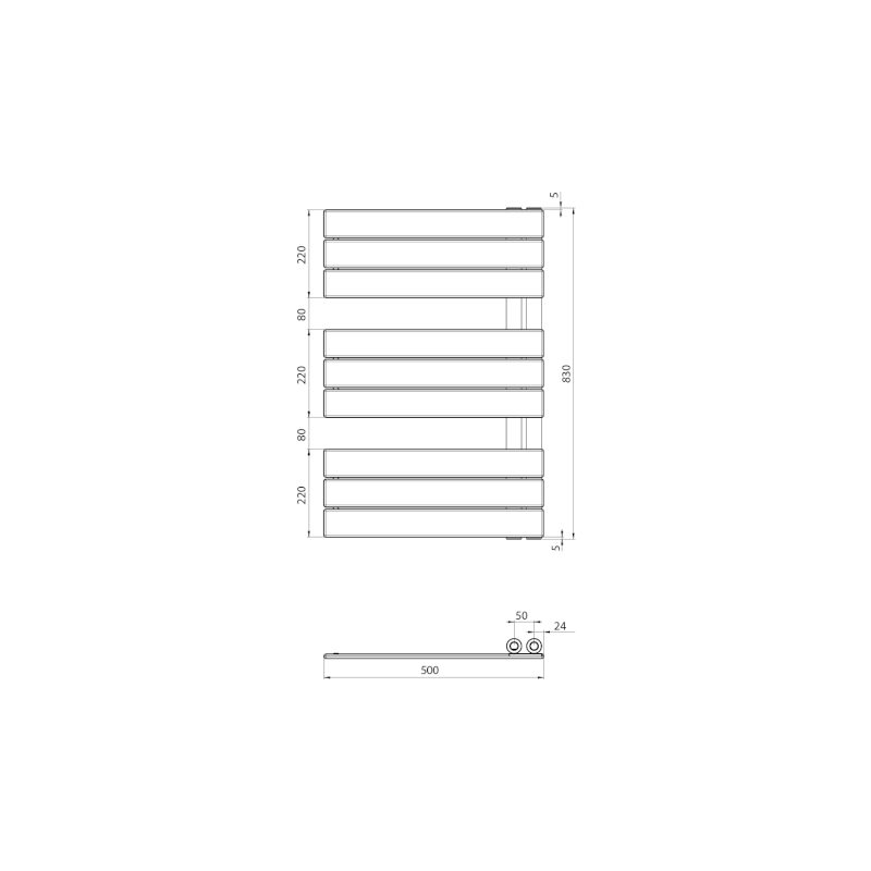 MYTHOS otopné těleso 500x830mm, bílá LLM508W