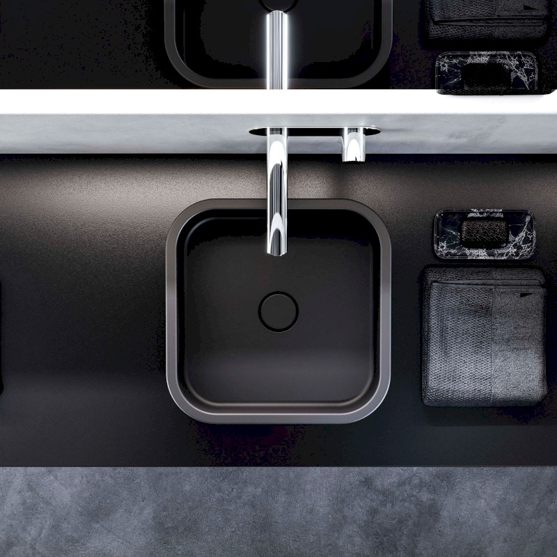 HAKO keramické umyvadlo na desku 30x30cm, černá mat 554331