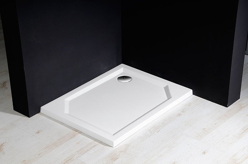 SARA sprchová vanička z litého mramoru, obdélník 110x75cm, bílá HS11075