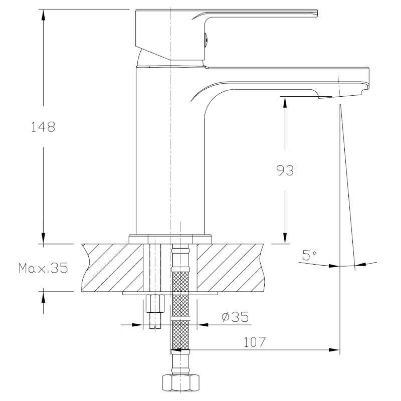 FACTOR stojánková umyvadlová baterie, chrom FC103