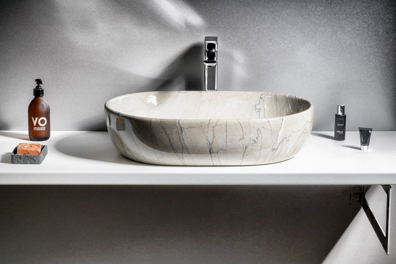 DALMA keramické umyvadlo na desku, 59x42cm, grigio MM413