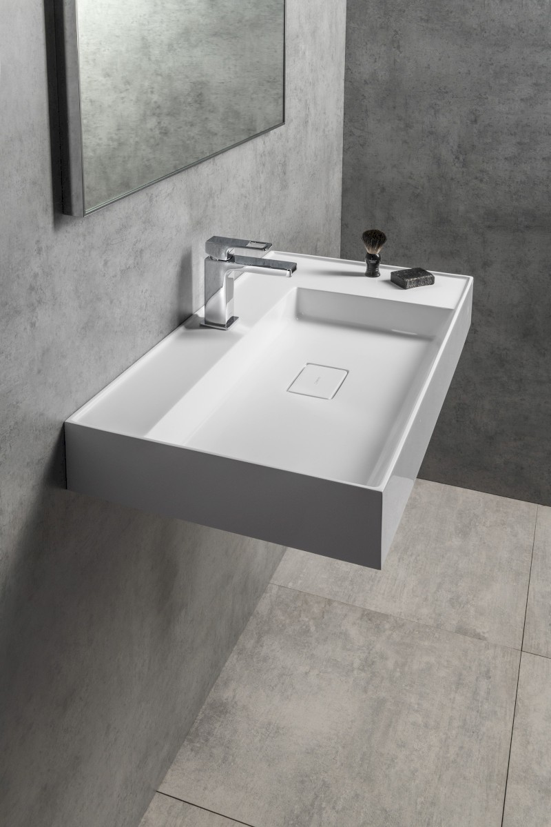 GODIVA umyvadlo, litý mramor, 83x44cm, bílá GU083L