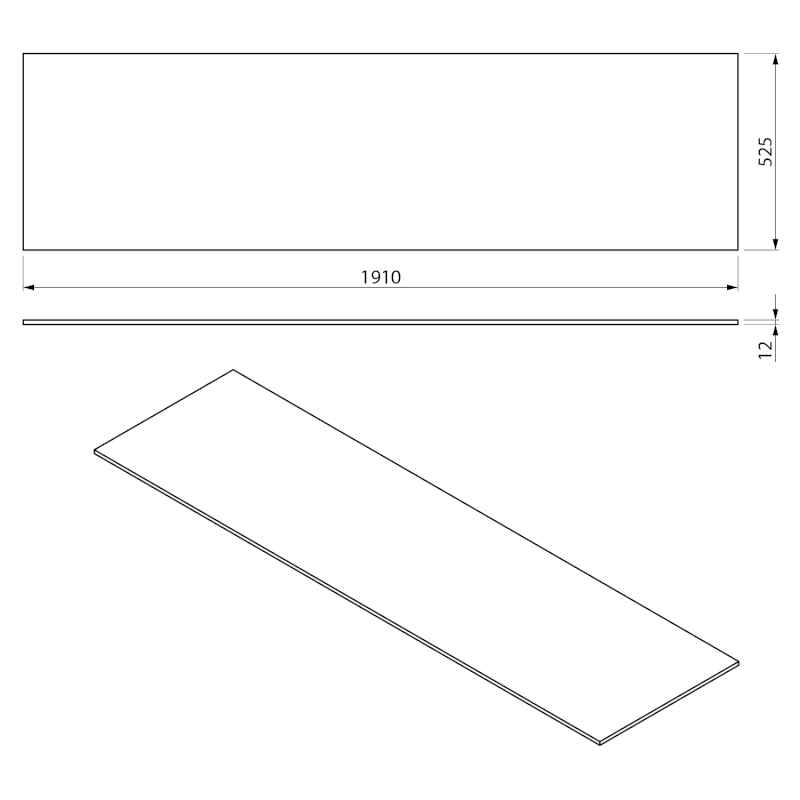 LOREA deska Rockstone 191x1,2x52,5cm, black attica LE190-0598