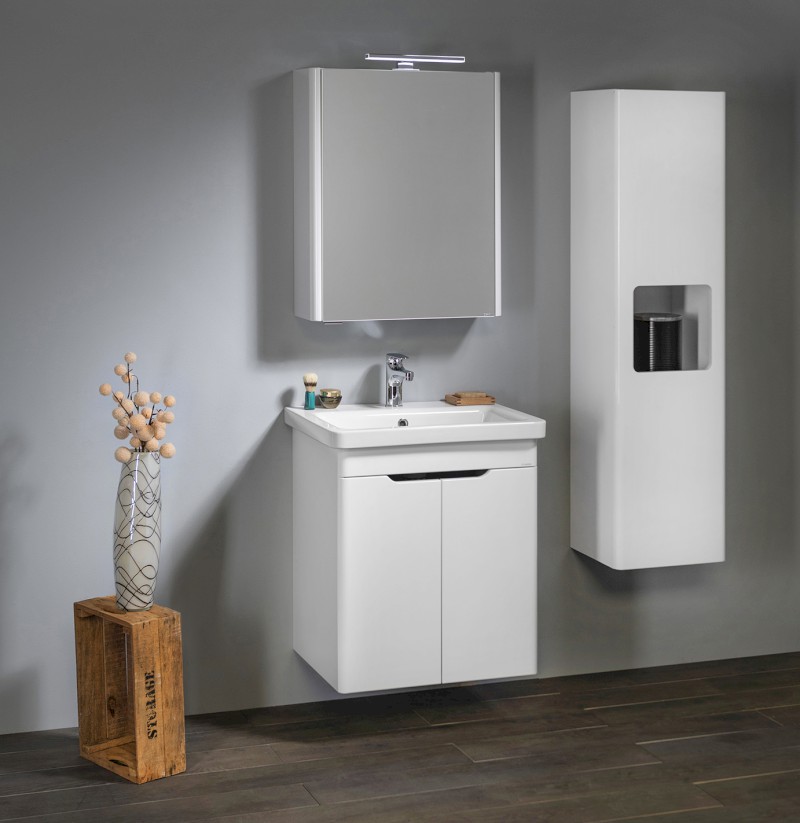 ELLA umyvadlová skříňka 56,5x65x43cm, 2x dvířka, bílá EL065-3030