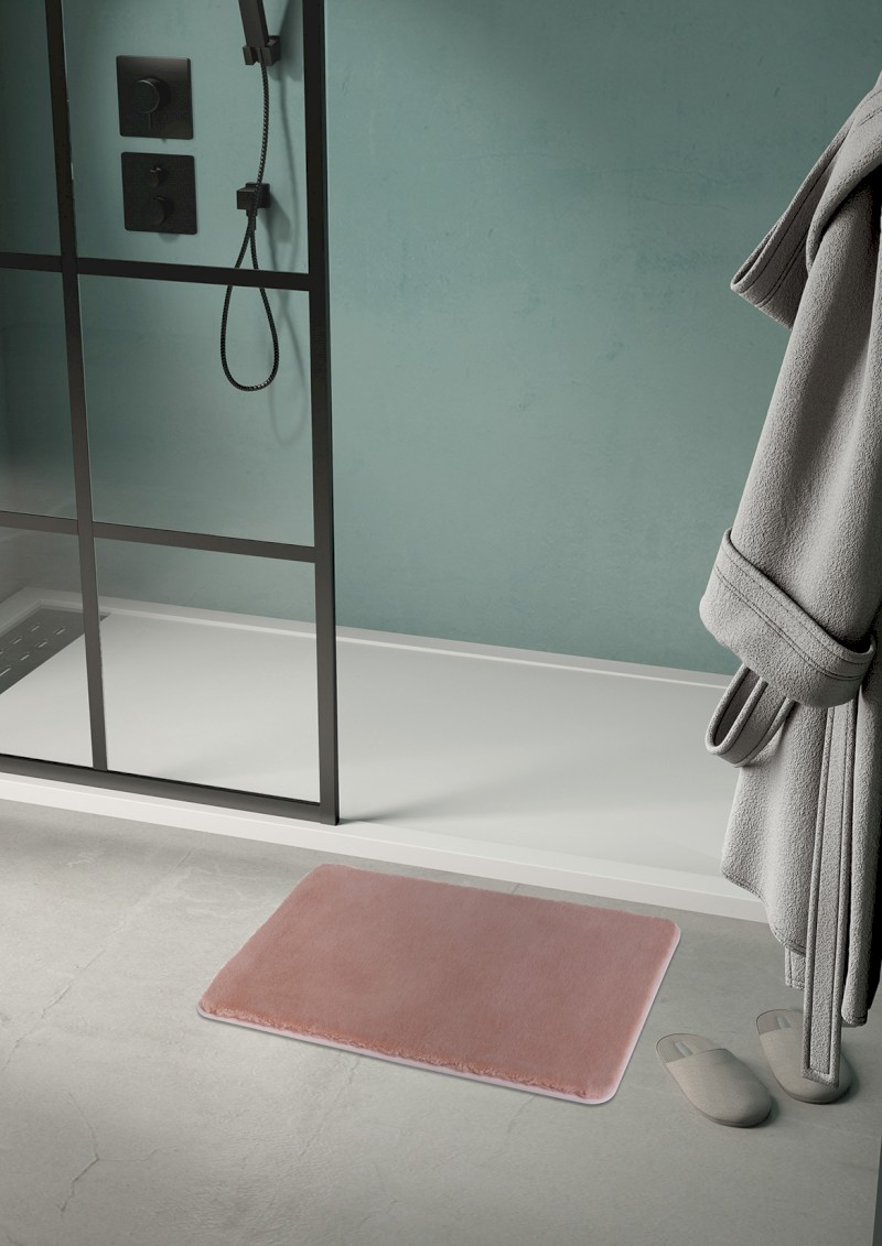 FUZZY koupelnová předložka, 100x60cm, 100% polyester, protiskluz, růžová 96FY100610