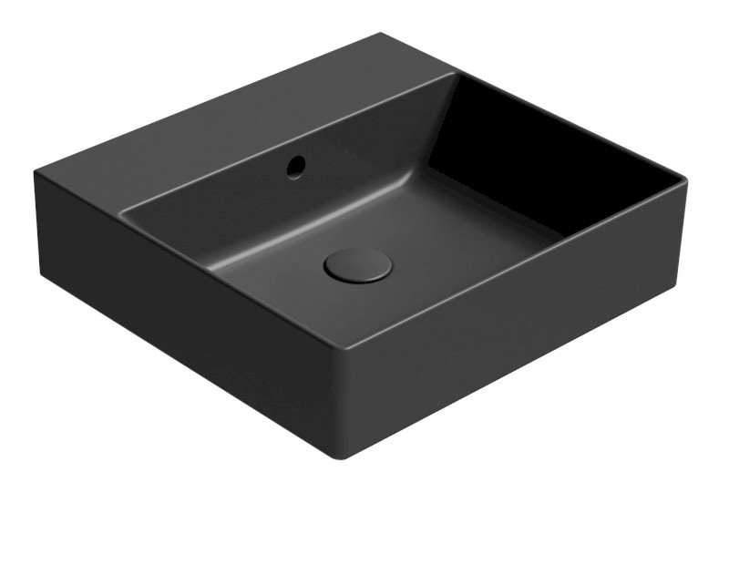 KUBE X keramické umyvadlo 50x47cm, bez otvoru, černá mat 9430026