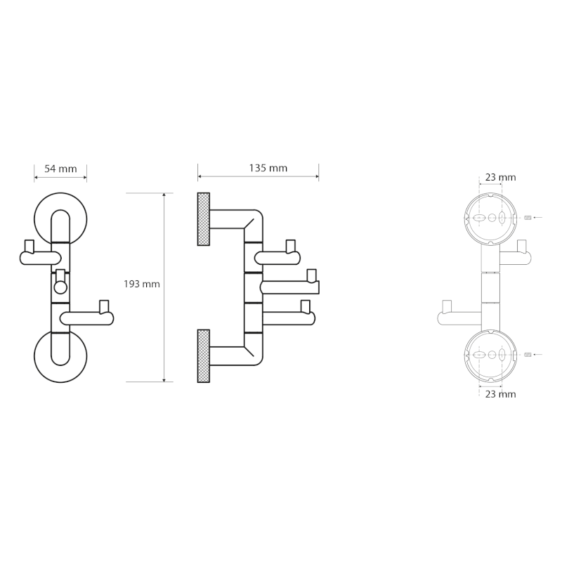 LARISSA trojháček otočný, černá/měď mat WS063BC