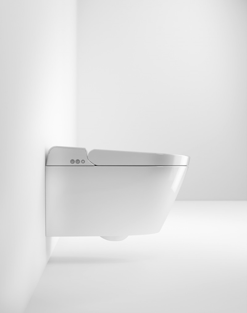 WCLEAN závěsné WC Swirlflush s integrovaným elektronickým bidetem, cenere dual-mat 7418K17