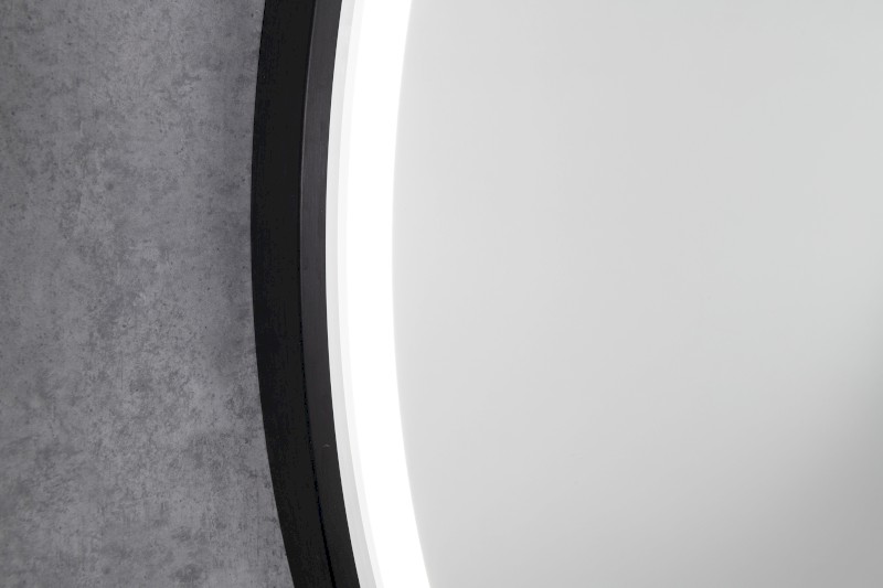 KADRIS kulaté zrcadlo s LED osvětlením ø 60cm, černá mat KD060