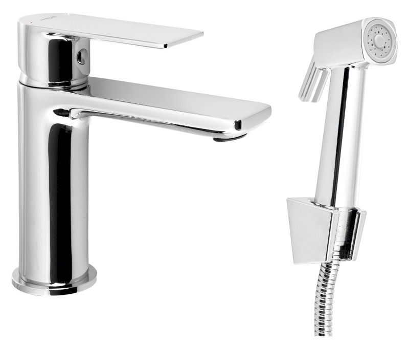 Stojánková umyvadlová baterie s bidetovou sprchou, chrom SK401